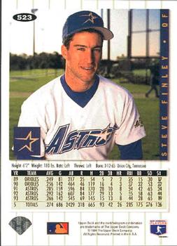 Steve Finley  baseball card collectible - Main Image 2