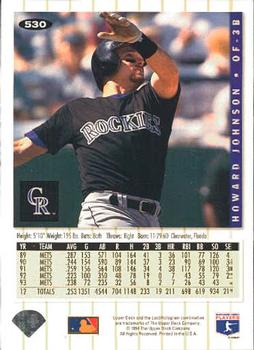 Howard Johnson  baseball card collectible - Main Image 2