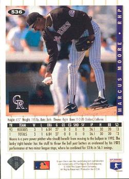 Marcus Moore  baseball card collectible - Main Image 2