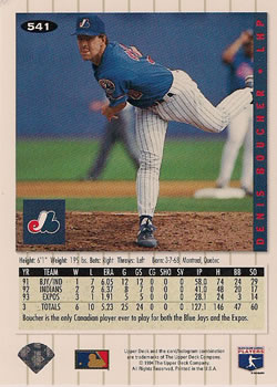 Denis Boucher  baseball card collectible - Main Image 2