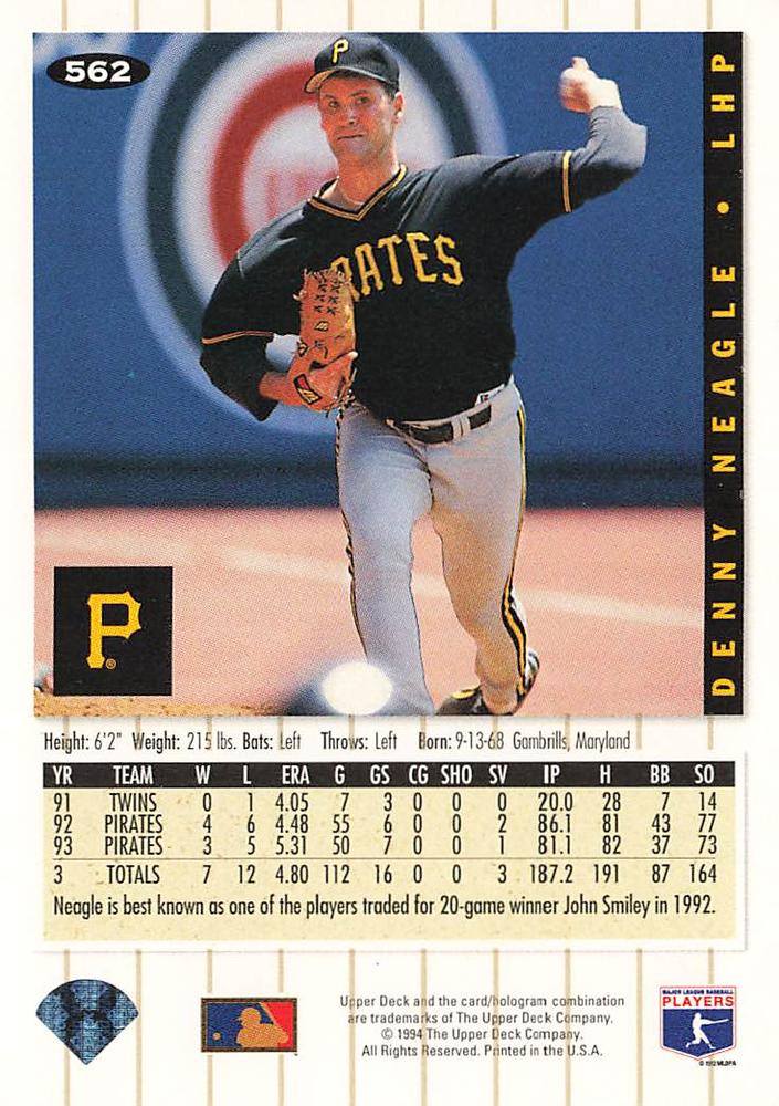 Denny Neagle  baseball card collectible - Main Image 2