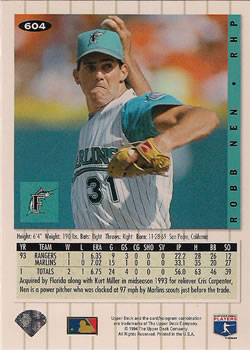 Robb Nen  baseball card collectible - Main Image 2