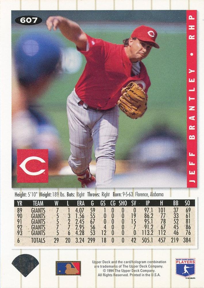 Jeff Brantley  baseball card collectible - Main Image 2