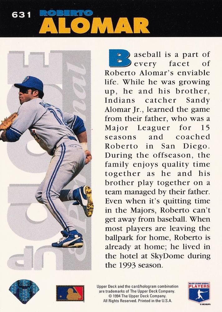 Roberto Alomar  baseball card collectible - Main Image 2