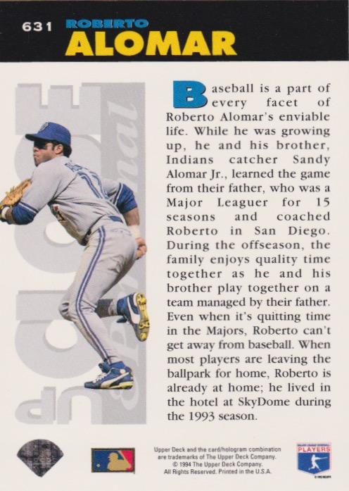 Roberto Alomar  baseball card collectible - Main Image 2