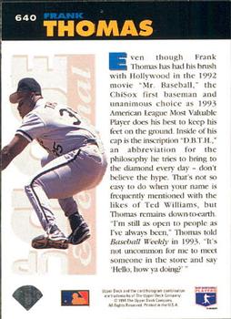 Frank Thomas  baseball card collectible - Main Image 2