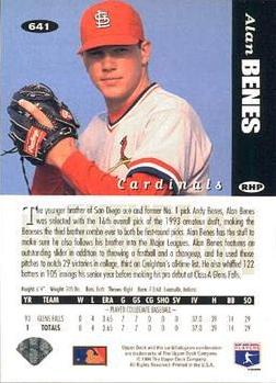Alan Benes  baseball card collectible - Main Image 2