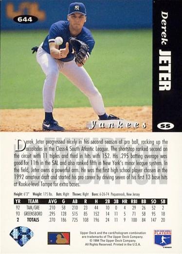 Derek Jeter  baseball card collectible - Main Image 2