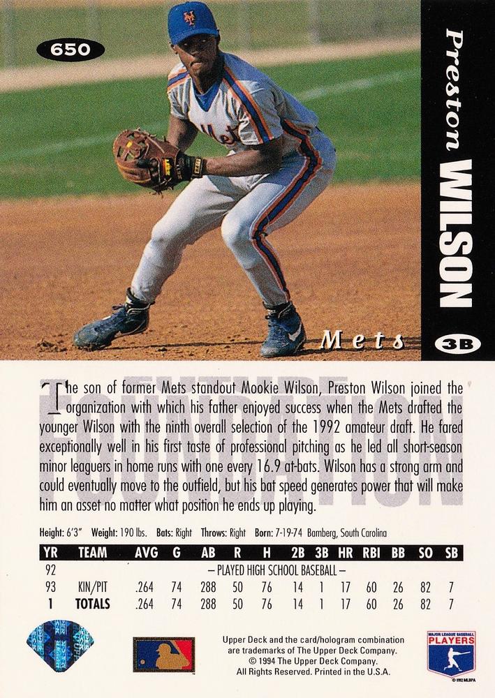 Preston Wilson  baseball card collectible - Main Image 2