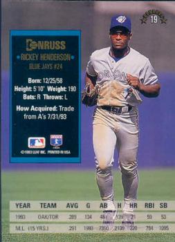 Rickey Henderson  baseball card collectible - Main Image 2