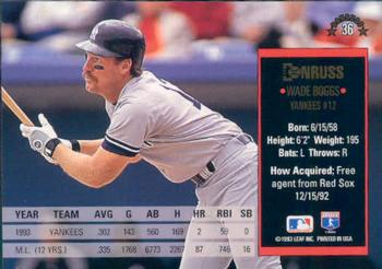 Wade Boggs  baseball card collectible - Main Image 2