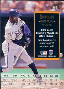 Brian McRae  baseball card collectible - Main Image 2