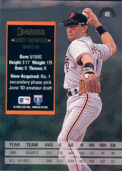 Robby Thompson  baseball card collectible - Main Image 2