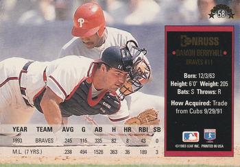 Damon Berryhill  baseball card collectible - Main Image 2