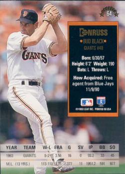 Bud Black  baseball card collectible - Main Image 2