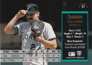 Luis Aquino  baseball card collectible - Main Image 2