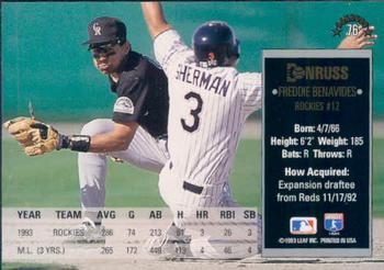 Freddie Benavides  baseball card collectible - Main Image 2