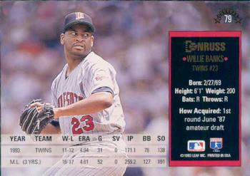 Willie Banks  baseball card collectible - Main Image 2