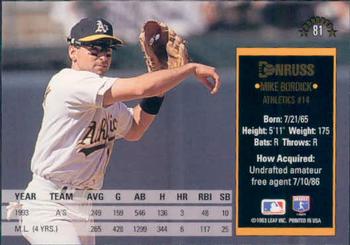 Mike Bordick  baseball card collectible - Main Image 2