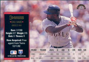 Chili Davis  baseball card collectible - Main Image 2