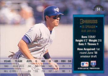 Ed Sprague  baseball card collectible - Main Image 2