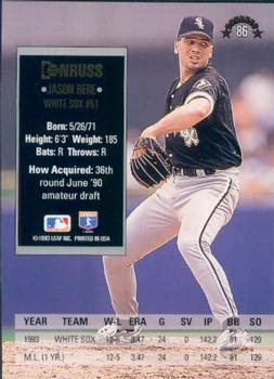 Jason Bere  baseball card collectible - Main Image 2