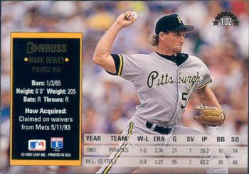 Mark Dewey  baseball card collectible - Main Image 2