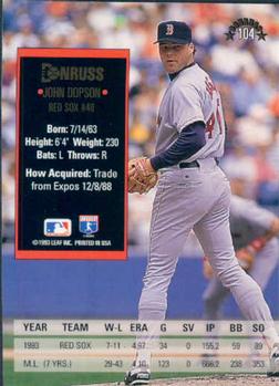 John Dopson  baseball card collectible - Main Image 2