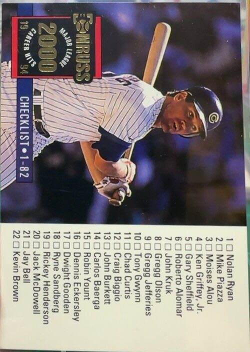 Checklist: 1-82  baseball card collectible - Main Image 3