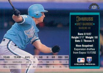 Bret Barberie  baseball card collectible - Main Image 2
