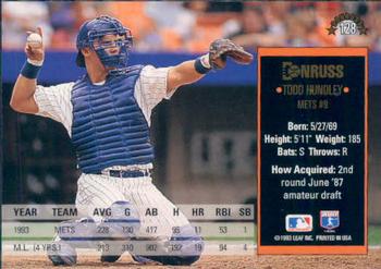 Todd Hundley  baseball card collectible - Main Image 2