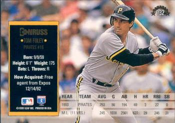 Tom Foley  baseball card collectible - Main Image 2