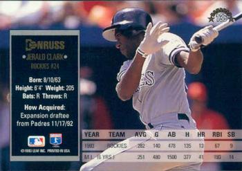 Jerald Clark  baseball card collectible - Main Image 2