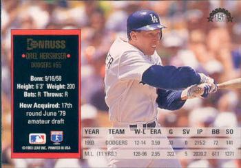 Orel Hershiser  baseball card collectible - Main Image 2