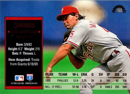 Terry Mulholland  baseball card collectible - Main Image 2