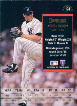 Bobby Munoz  baseball card collectible - Main Image 2