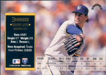 Graeme Lloyd  baseball card collectible - Main Image 2