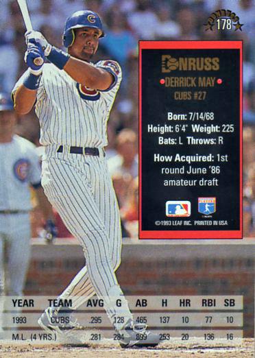 Derrick May  baseball card collectible - Main Image 2