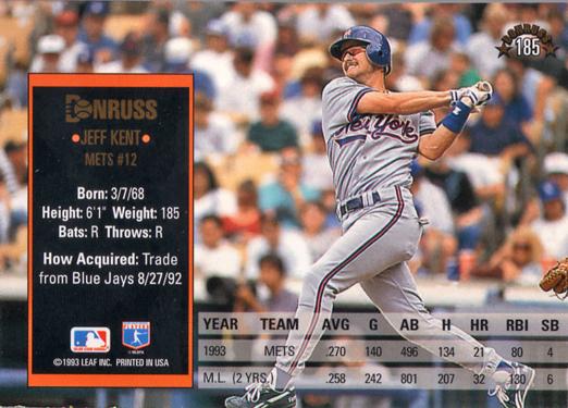 Jeff Kent  baseball card collectible - Main Image 2