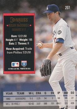 Roger McDowell  baseball card collectible - Main Image 2
