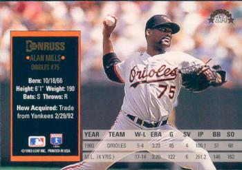 Alan Mills  baseball card collectible - Main Image 2