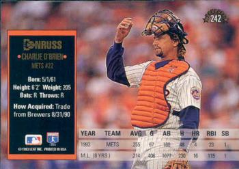 Charlie O’Brien  baseball card collectible - Main Image 2