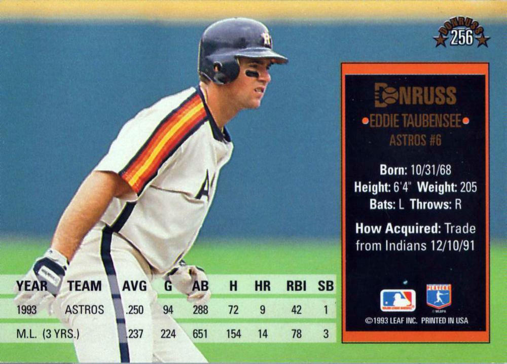 Eddie Taubensee  baseball card collectible - Main Image 2