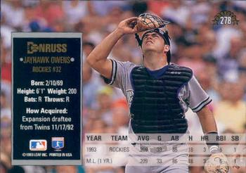J. Owens  baseball card collectible - Main Image 2
