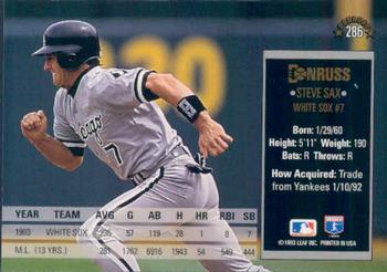 Steve Sax  baseball card collectible - Main Image 2