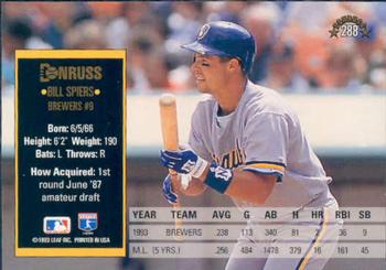 Bill Spiers  baseball card collectible - Main Image 2