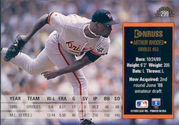 Arthur Rhodes  baseball card collectible - Main Image 2