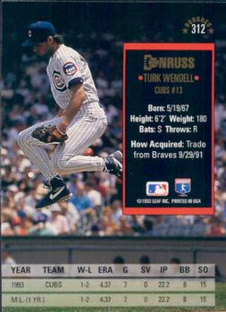 Turk Wendell  baseball card collectible - Main Image 2