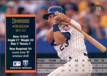Tim Bogar  baseball card collectible - Main Image 2