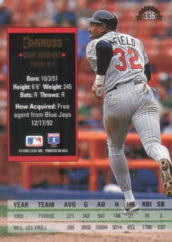 Dave Winfield  baseball card collectible - Main Image 2